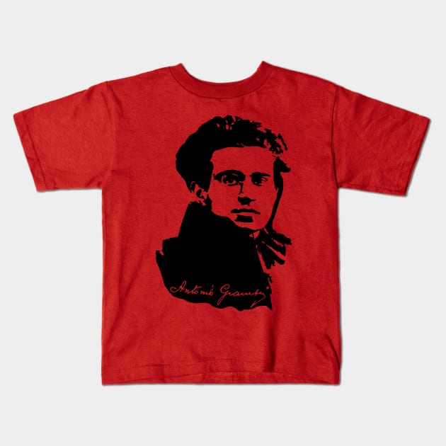 Antonio Gramsci - Socialist, Marxist, Leftist Kids T-Shirt by SpaceDogLaika